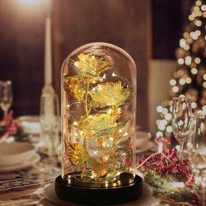 AYOYO OEM <span class=keywords><strong>Rose</strong></span> Bestia Lumineuse avec Feuille d'Or pour <span class=keywords><strong>la</strong></span> Saint-Valentin, pour Elle, pour sa Beauté - Product Image 6