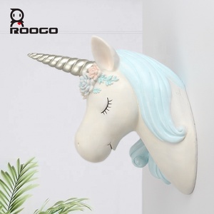 Decorazione da Parete <span class=keywords><strong>in</strong></span> <span class=keywords><strong>Resina</strong></span> a Forma di Testa di Unicorno, Ornamento Floreale 3D a Forma di Unicorno, Fornitura all'Ingrosso - Product Image 2