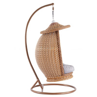 Chaise de balançoire en forme d'oeuf à siège unique en vrac chaise de balançoire en forme d'oeuf pour patio et jardin chaise en rotin suspendue
