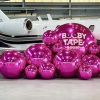 Décoration suspendue pour fête Boule disco géante flottante en PVC brillant Boule miroir gonflable Ballon Logo personnalisé Impression UV