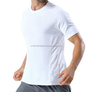 T-Shirt en soie glacée à séchage rapide personnalisé été décontracté impression Jersey Gym Fitness sport mince col rond haut de course - Product Image 2