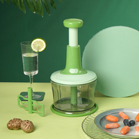 Procesador de alimentos de cocina Manual Push Hand Press Vegetal Chopper Cuchilla de plástico Picadora de carne Cortador de cebolla ecológico