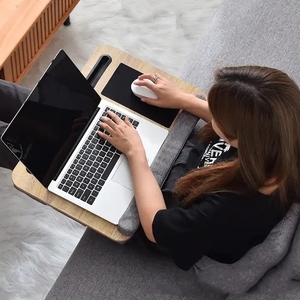 Oreiller de support <span class=keywords><strong>portable</strong></span> <span class=keywords><strong>Table</strong></span> pour ordinateur <span class=keywords><strong>portable</strong></span> pour bureau à domicile avec rebord d'appareil, tapis de souris et téléphone H - Product Image 4