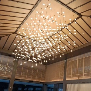 Decorative <b>Chandelier</b> Led <b>Lighting</b> For Hotel Lobby Restaurant Atrium Commercial Venues Gold Color Model Gs60020 Ac 220V - Product Image 1