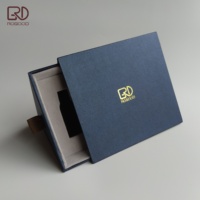 ROGOOD-Boîte à tiroir triangle en papier carton texturé bleu marine de style arabe pour parfum/RGD-P2120 d'huiles essentielles