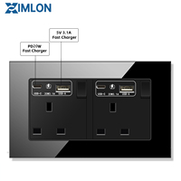 Interruptores de Pared XIMLON de Vidrio Templado Negro, Modernos, de Lujo, Alta Calidad, Más Vendidos, de 1/2/3/4 Vías, de 3 Polos, 20A