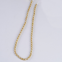 Chaîne de perles d'eau douce naturelles de forme de riz de couleur or de la mer du Sud de 4 à 5 mm pour la fabrication de bijoux