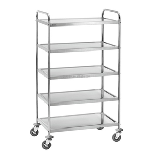 Heavy Duty 5 Layer Stainless Steel Catering Service Trolley Mobile Food Transport Cart for Restaurant Hotel Banquet Hall - Product Image 2