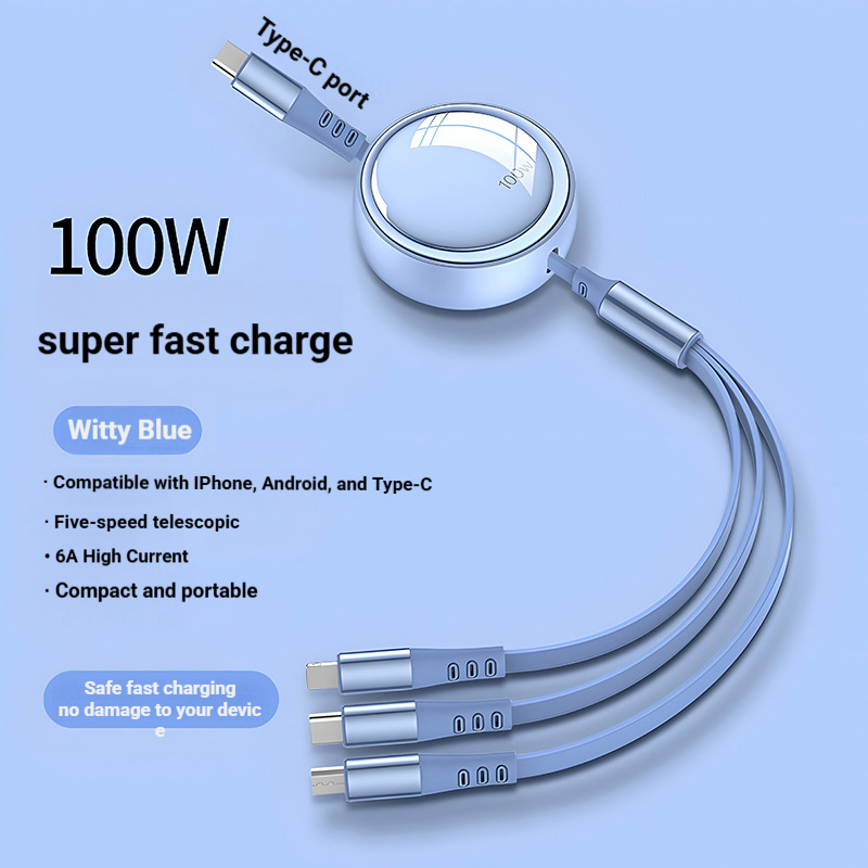 100W Tipo C 3 en 1 Azul
