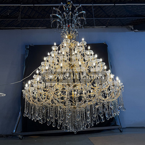 Plafonnier led en cristal au design moderne, produit de luxe, couleur jaune or K9, idéal pour un grand hôtel - Product Image 3