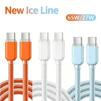Câble de charge rapide USB-C vers USB-C 65W PD avec étui de protection en silicone, cordon de données Type-C pour iPhone 17 16 15 Samsung MacBook