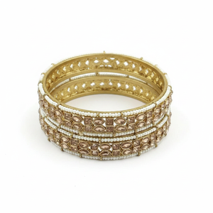 Jewelemarket <b>Gold</b> Plated Lct 2.4 <b>Set</b> Crystal Stone and Pearl Bracelets & <b>Bangles</b> - Product Image 2