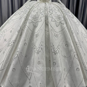 Lscm112 Stunning Ivory Sweetheart Appliques Beaded <b>Ball</b> <b>Gown</b> Modern Wedding Dress Chapel Train Floor-Length Backless for - Product Image 5