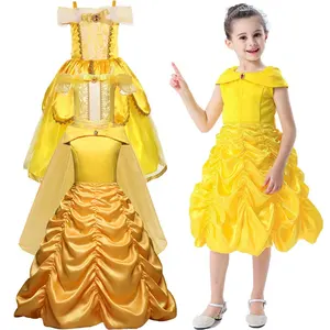 Elsa Công Chúa Belle Fancy Dress Trang Phục Halloween Giáng Sinh Đảng Kids Bóng Gown Cosplay Cô Gái Ăn Mặc