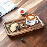 Ovale serveerschaal Wegwerp decoratieve houten bord voor thee, fruit, groenten, brood, dessert, cake, servies