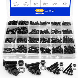 Black High Strength Flat Head Countersunk Hex Screws M2 M3 M4 M5 Nuts Set With Hex Wrench Boxed Kit - Product Image 2