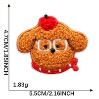 Patchs en tissu chenille brodés 3D animaux mignons, écologiques, couleurs vives, à coller sur les vêtements, les robes, les chapeaux
