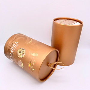 Caja de Embalaje de Chocolate de Lujo Personalizada de Alta Gama, Cilindro de Papel Marrón, Tubo Vacío para Embalaje de Bombones y Trufas - Product Image 6