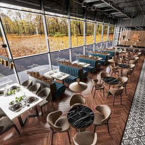 Mingmeng Bibo - Juego de Muebles Modernos de Madera Maciza para Restaurante Comercial, con Asientos de Cabina, Mesa y Sillas para Hotel o Cafetería - Product Image 2