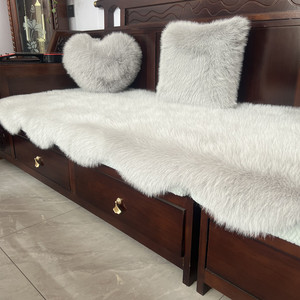 Coussins de canapé en fausse fourrure de renard en peluche, forme cœur, rouge, lavables en machine, coussins décoratifs - Product Image 3