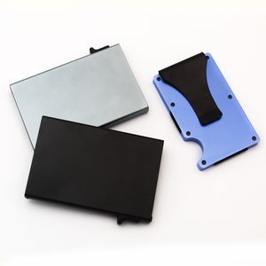 कस्टमाइज्ड लोगो मेटल रफिड वॉलेट एंटी-चोरी क्रेडिट बैंक कार्ड क्लिप केस मेटल स्वचालित पॉप-अप कार्ड क्लिप - Product Image 1