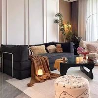 Canapé-lit sectionnel en tissu compressible, amovible et lavable, pour petit appartement, salon, taille simple ou double, en éponge