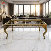 Cadre de table basse en acier inoxydable doré Prix bon marché Vente directe d'usine Conception de cadre de table brillant