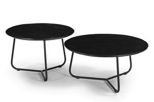 Juego de mesas de centro modernas de hierro/madera, juego de 2 mesas de centro redondas, muebles de sala de estar a precio de mayoreo. - Product Image 2