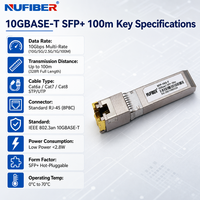 Module émetteur-récepteur Ethernet 10GBASE-T SFP+ 10G RJ45 100m Cat6a Cat7 avec négociation automatique et branchement à chaud IP