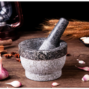 Custom Made Stone Mortar And Pestle Garlic Grinder Manual Herb Spice Tool Durable Hand Wash Only - Product Image 4