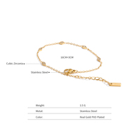 Pulsera de Cadena de Acero Inoxidable XY 1011 con Circonita Cúbica para Mujer, Joyería de Muñeca Delicada, Estética y Chic para el Verano