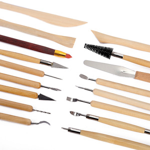Set di strumenti per scolpire il taglio dell'argilla in ceramica di qualità in legno da 42 pezzi - Product Image 3