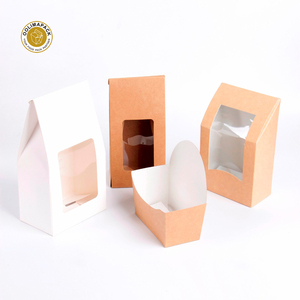 Tự nhiên Kraft đầu hồi hộp cửa sổ, tuck-top Tortilla Hộp bao bì với cửa sổ - Product Image 1