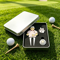 Fabricant OEM : Coffret cadeau de golf élégant, marqueur de balle plaqué or rose, outil de réparation de divots de golf, jetons de poker européens