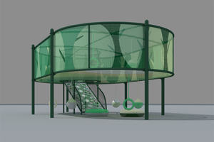 실내 상업용 레인보우 네트 놀이터 - 실내 놀이 센터 및 소형 놀이터용 미니 트램펄린 & 슬라이드 - Product Image 3