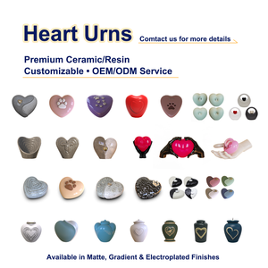Оптовая продажа, ручная работа, двухцветная керамическая урна-компаньон в форме сердца, урна на память для собаки, кошки или пары, мемориал - Product Image 6