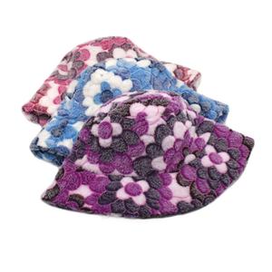 Fashion <b>Lady</b> Solid Thickened Soft Warm Fishing Cap Outdoor Vacation Flower Cap Faux Fluffy Furry Fur <b>Winter</b> Bucket <b>Hat</b> for Women - Product Image 6