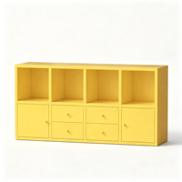 Armoire modulaire en grille métallique ; Unité de rangement en cubes d'acier coloré ; Meuble de présentation pour salon