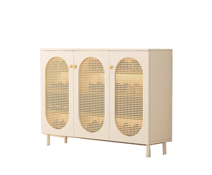 Commode à tiroirs multifonctionnelle moderne en rotin blanc 2026, fabrication en chêne, vente directe d'usine - Product Image 1