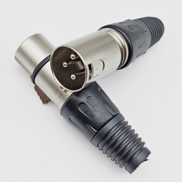 Three-Core XLR Male-Female Connector, Aluminum XLR Audio Microphone Power Amplifier Connection Conversion Connector, XLR Plug