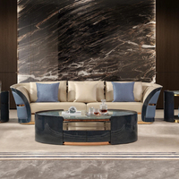 Ensemble de canapés modulaires Chesterfield en cuir véritable de style moderne haut de gamme pour salon, hôtels, halls