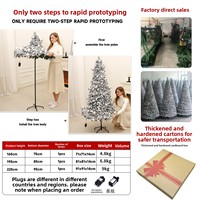 Nouveau modèle JIAXUN, arbre décoratif pliable recouvert de velours, renforcé de PVC, avec lumières LED, design rétractable, arbre de Noël