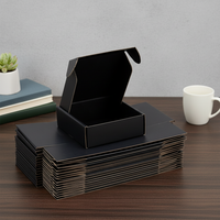 Boîte en carton ondulé noir à trois couches, type avion, en papier kraft carré, impression couleur personnalisée, pliable, pour expédition de chaussettes en éponge
