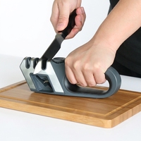 Affûteur de couteaux à angle réglable 3 étapes, outil d'affûtage manuel pour couteaux de cuisine et ciseaux, vente en gros pour usines, support OEM