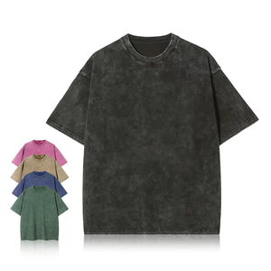 MT2686 Fournisseur de vêtements de Guangzhou, vente en gros, t-shirts personnalisés 5XL 230 g/m² 100 % coton, lavage à l'acide, t-shirts vintage surdimensionnés - Product Image 1