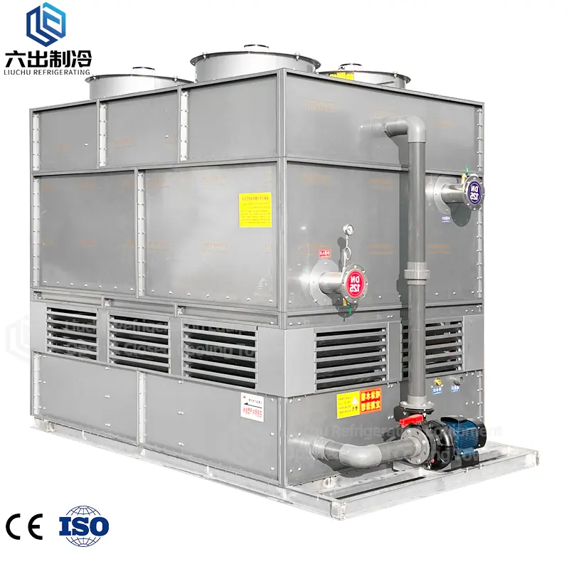 Condensador evaporativo de ar avançado em sistema de torre de água de arrefecimento de circuito fechado