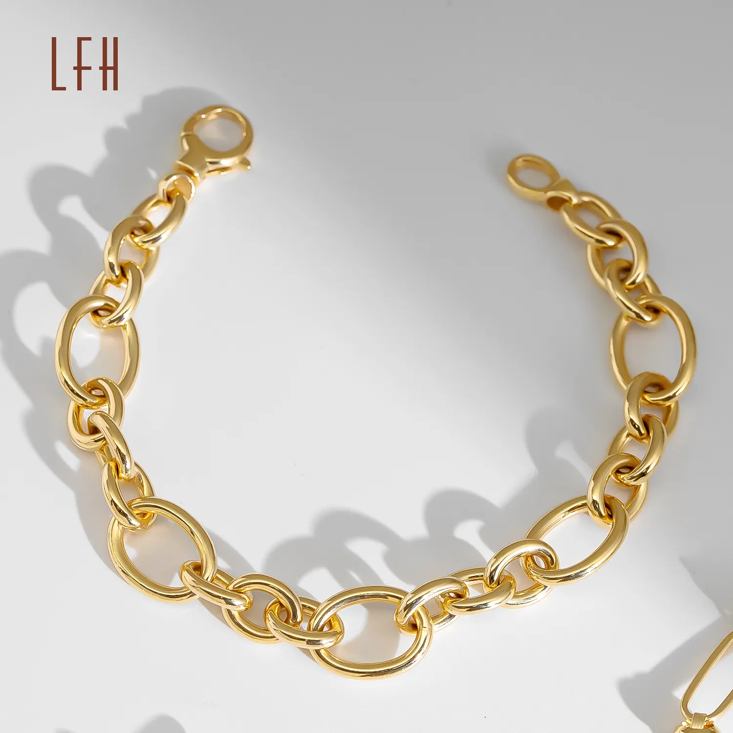 Wholesale 18K Real Pure Solid Gold Customized Hollow Chain Bracelet Oro 18k original Gold Jewelry 18k Real