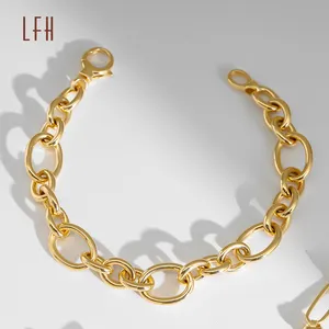 Grosir 18K asli emas padat murni disesuaikan gelang rantai berongga Oro 18k asli perhiasan emas 18k nyata