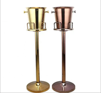 Design créatif de luxe en acier inoxydable or et argent tête de cerf seau à glace vin Champagne seau bar KTV