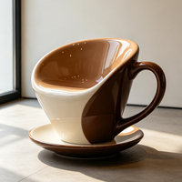 Fauteuil géant moderne en forme de tasse à café, siège créatif en forme de tasse pour les espaces d'attente publics, les salons et les espaces commerciaux